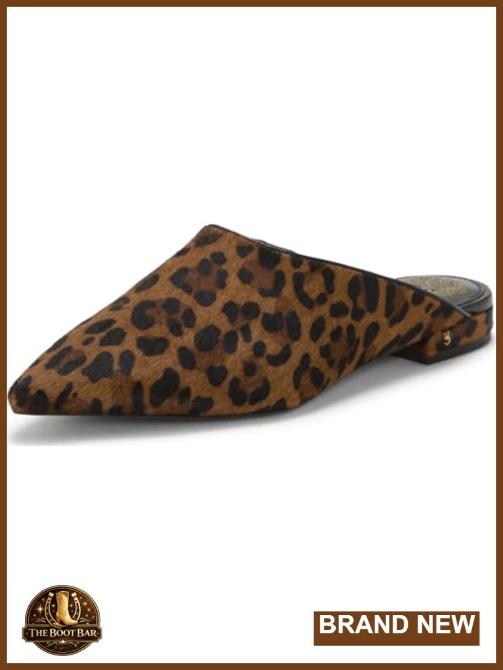 Vince Camuto Arlette Slip-On Flat Mule Pointed Toe Fur Upper Dress Shoe